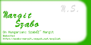 margit szabo business card